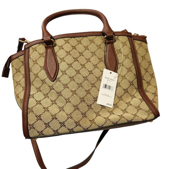 NINE WEST Kyelle Jet Set Satchel Handbag Crossbody Shoulder Bag - Picture 3 of 13